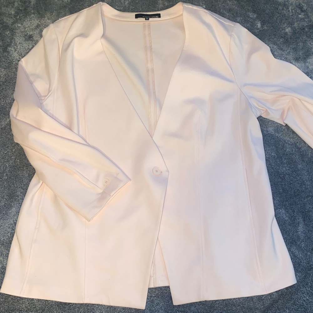 Blush pink Womens Casual Blazers Open Front Long Sleeve Work Office Jackets
